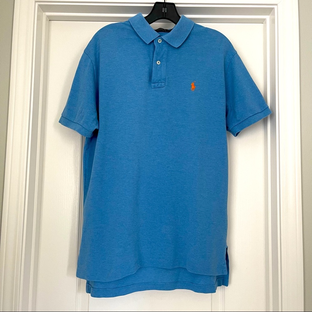 Ralph Lauren Polo Mens Golf Shirt Size Medium Classic Fit Blue Cotton
